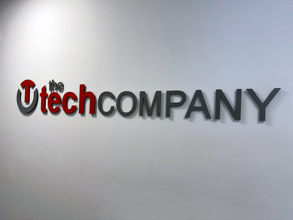 The Tech Company office signage
